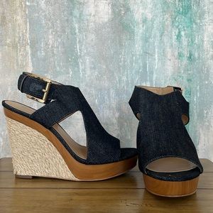 NWOT MICHAEL Michael Kors Woven Denim Platform